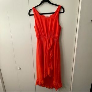 Orange high low dress